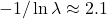 -1/\ln\lambda \approx 2.1