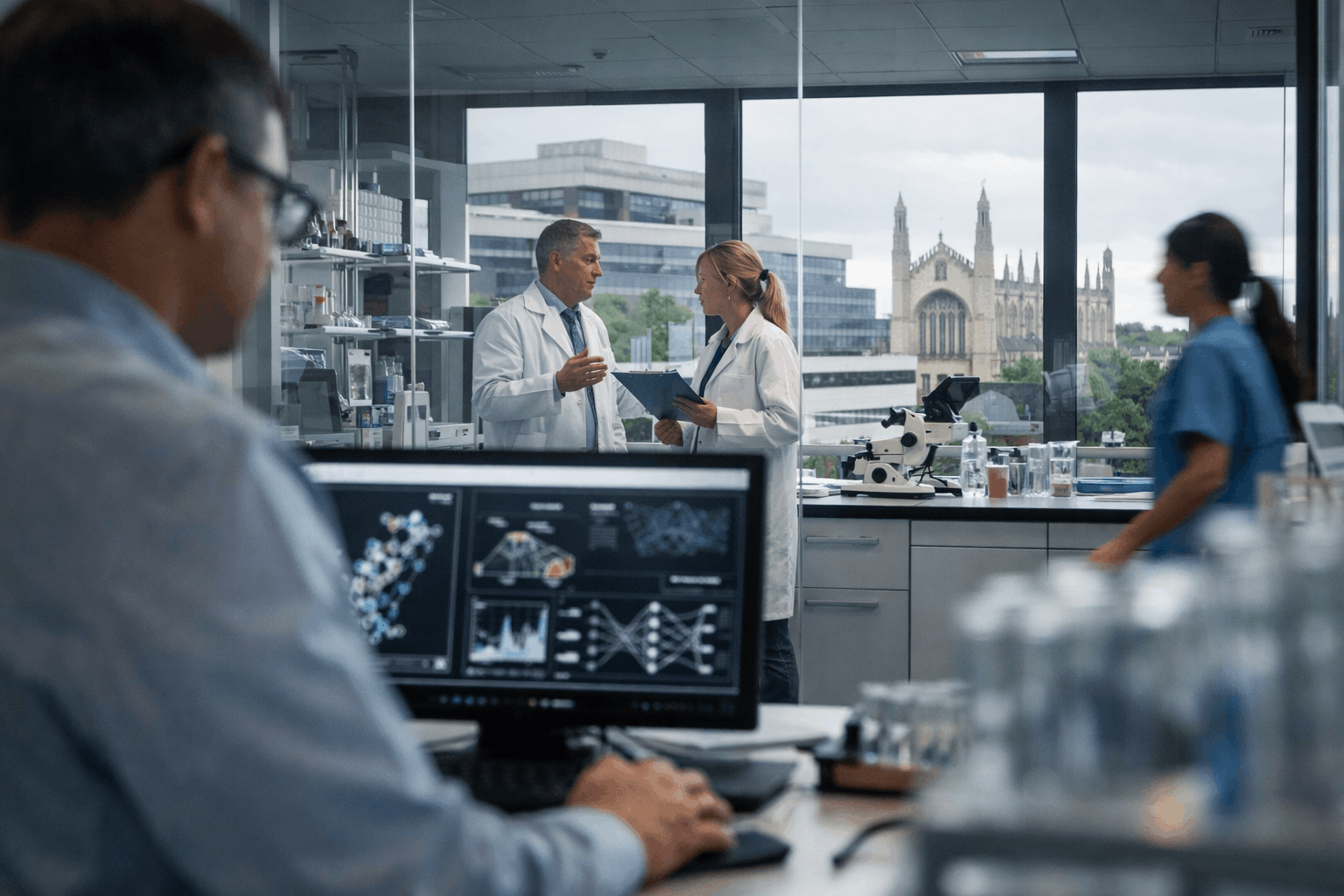 Cambridge, Illustration for Biopharma an AI
